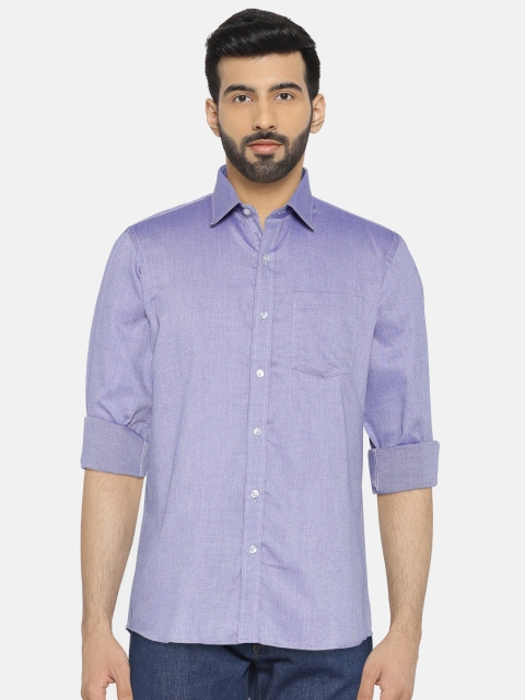 

Arrow Men Blue & White Slim Fit Self Design Formal Shirt