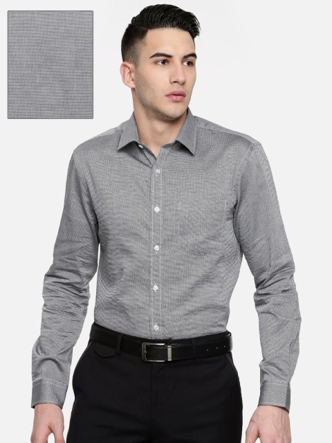 

Arrow Men White & Black Slim Fit Self-Design Formal Shirt