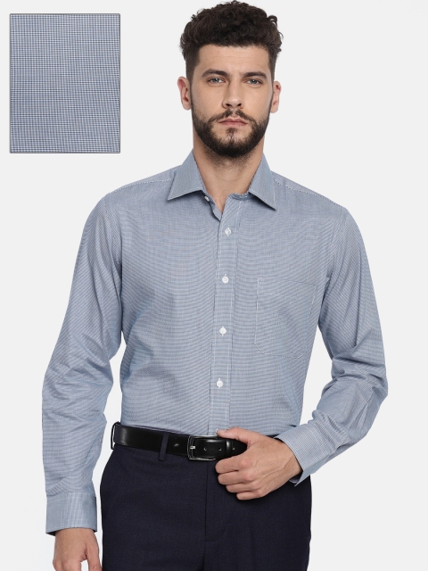 

Arrow Men Navy Blue & White Regular Fit Checked Formal Shirt