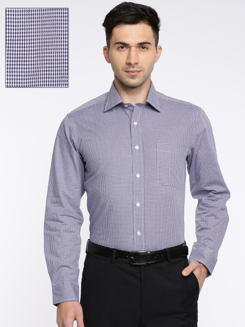 

Arrow Men Navy Blue & White Self-Design Formal Shirt