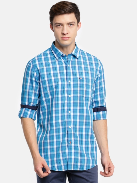 

Arrow Sport Men Blue & White Regular Fit Checked Casual Shirt