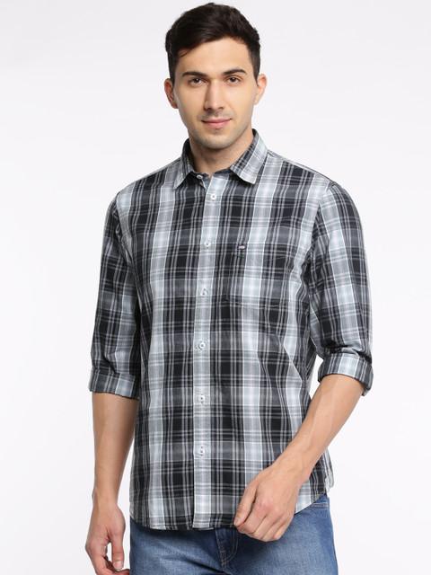 

Arrow Sport Men Grey & Black Slim Fit Checked Casual Shirt