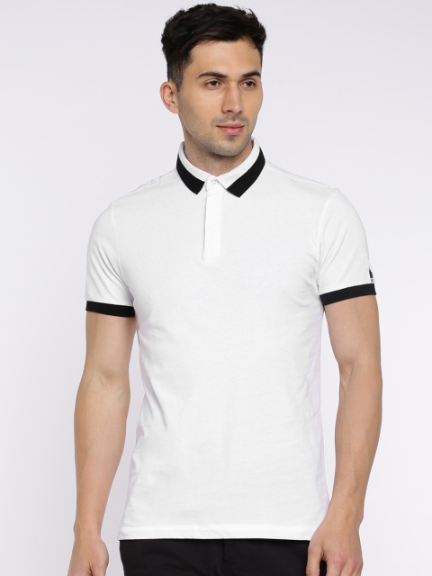 

Arrow New York Men White Solid Polo Collar T-shirt