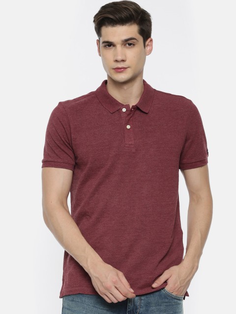 

Arrow Sport Men Burgundy Solid Polo Collar T-shirt