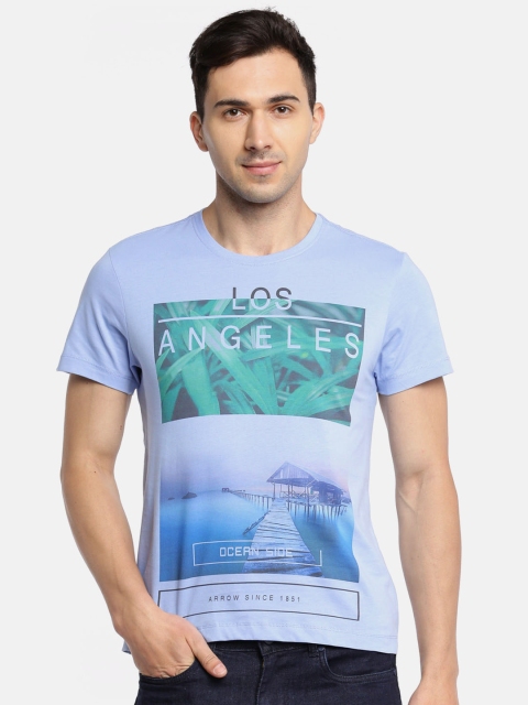 

Arrow Sport Men Blue Printed Round Neck T-shirt