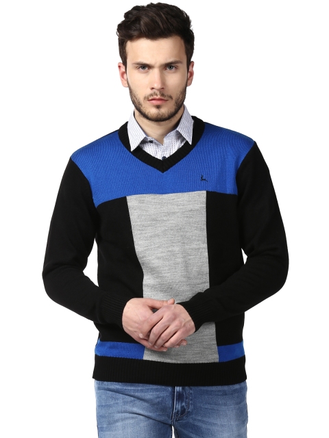 

Parx Men Black & Blue Colourblocked Sweater Vest