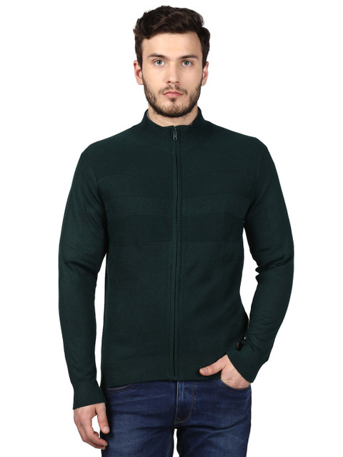 

Parx Men Green Solid Sweater Vest