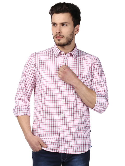 

Parx Men White & Red Slim Fit Checked Casual Shirt
