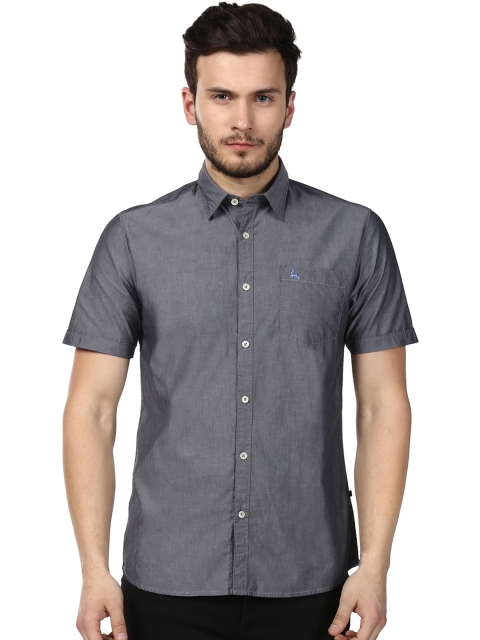 

Parx Men Charcoal Slim Fit Solid Casual Shirt