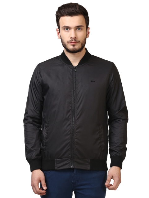 

Parx Men Black Self Design Tailored Jacket