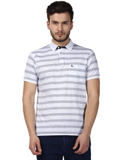 

Parx Men White Printed Polo Collar T-shirt