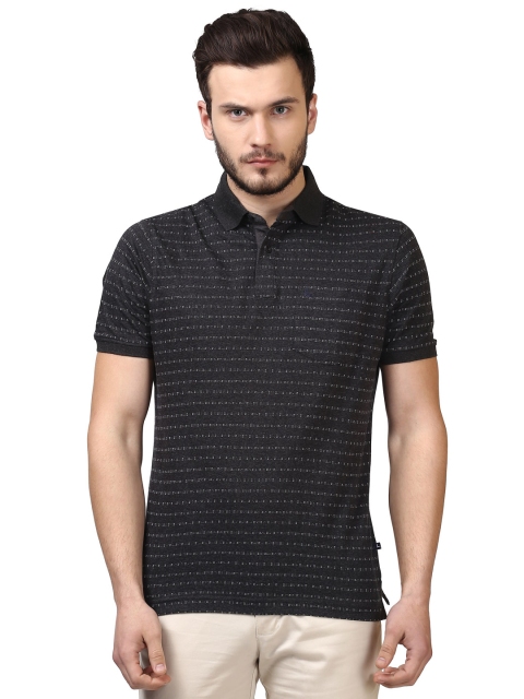 

Parx Men Grey Printed Polo Collar T-shirt