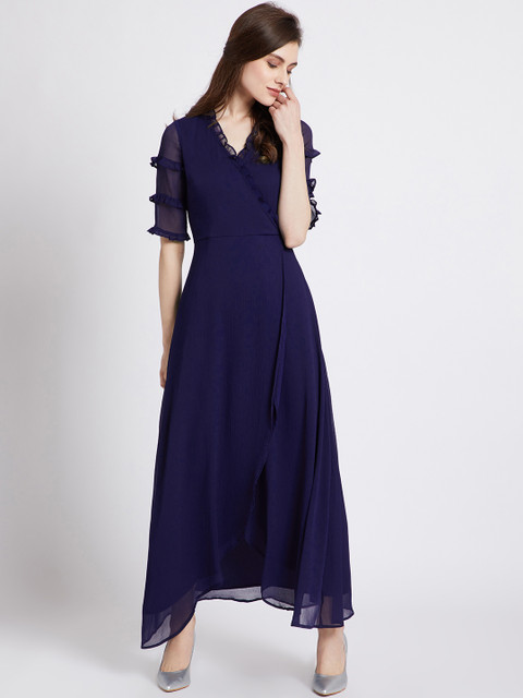 

COVER STORY Women Navy Blue Solid Maxi Dress