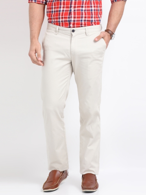 

Indian Terrain Men White Kansas Regular Fit Self Design Chinos