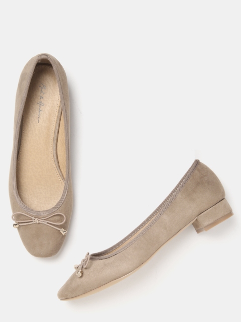 

Mast & Harbour Women Beige Solid Ballerinas