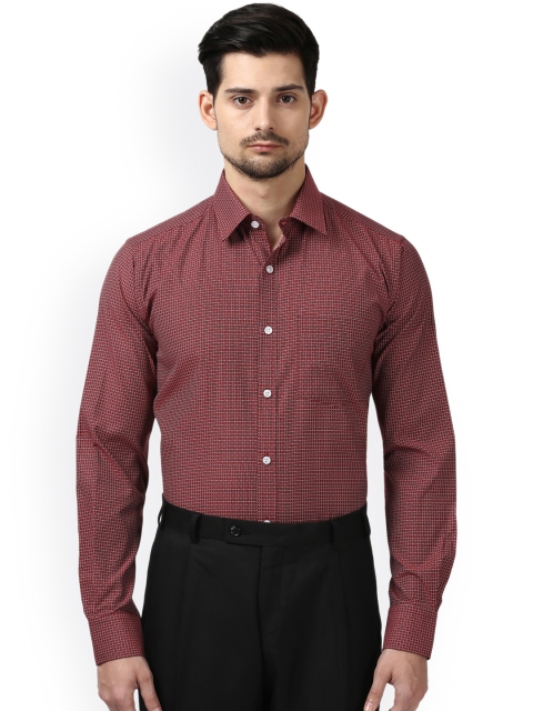 

Next Look Men Maroon Slim Fit Printed Formal Shirt