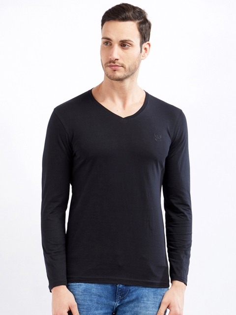 

Maniac Men Black Solid V-Neck T-shirt