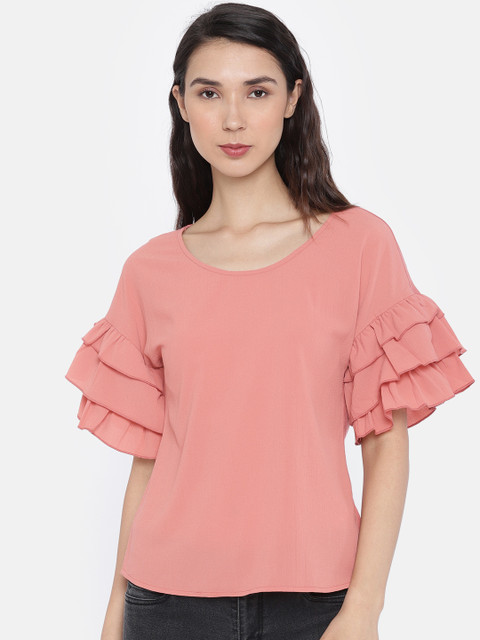 

Vero Moda Women Pink Solid Top