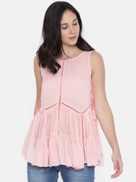 

Vero Moda Women Pink Solid Top