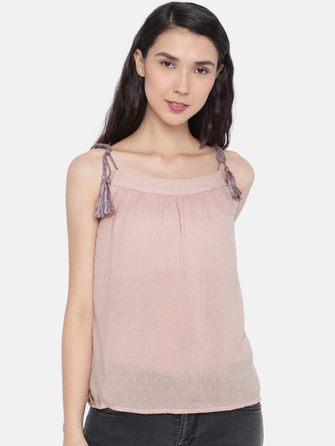 

Vero Moda Women Peach-Coloured Self Design Top