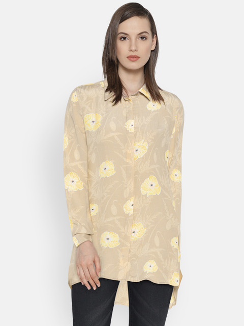 

Vero Moda Women Grey Classic Regular Fit Printed Casual Shirt