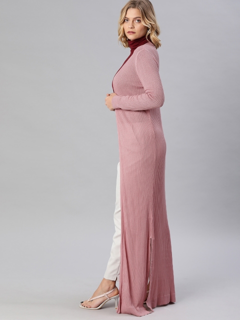 

Vero Moda Women Pink Solid Open Front Shrug
