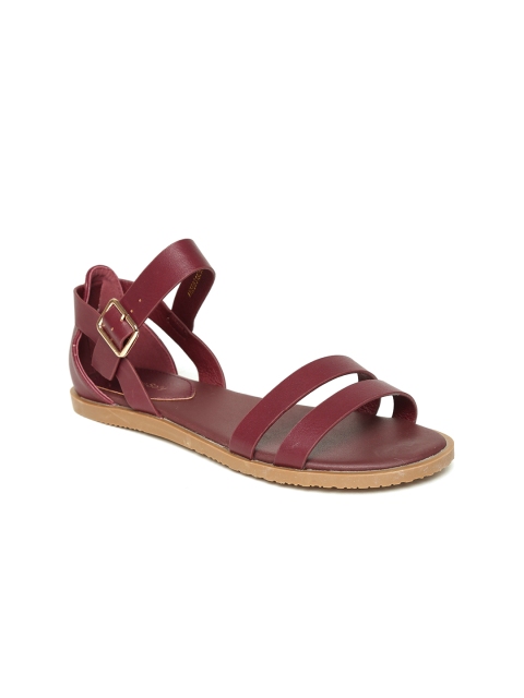 

Allen Solly Women Burgundy Solid Open Toe Flats