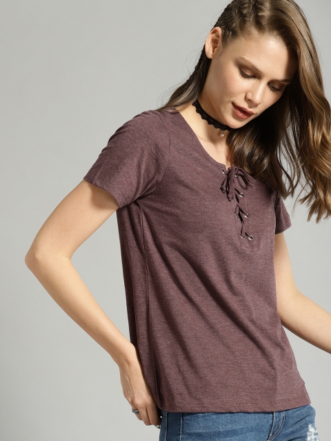 

Roadster Women Burgundy Solid Top