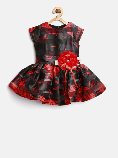 

Tiny Girl Black & Red Printed Fit & Flare Dress