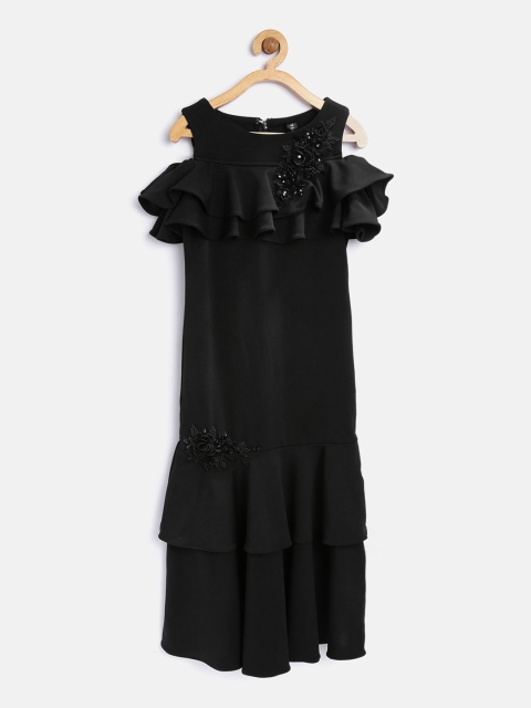 

Tiny Girl Black Solid Layered Maxi Dress