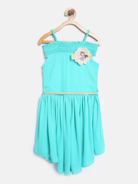 

Tiny Girl Green Solid Fit & Flare Dress