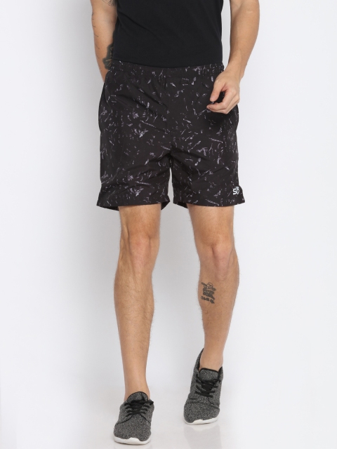 

Status Quo Men Black Printed Regular Fit Sports Shorts
