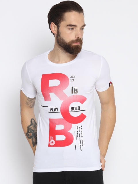 

Status Quo Men White RCB Printed T-shirt