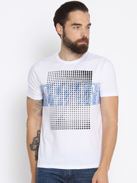 

Status Quo Men White Printed Round Neck T-shirt