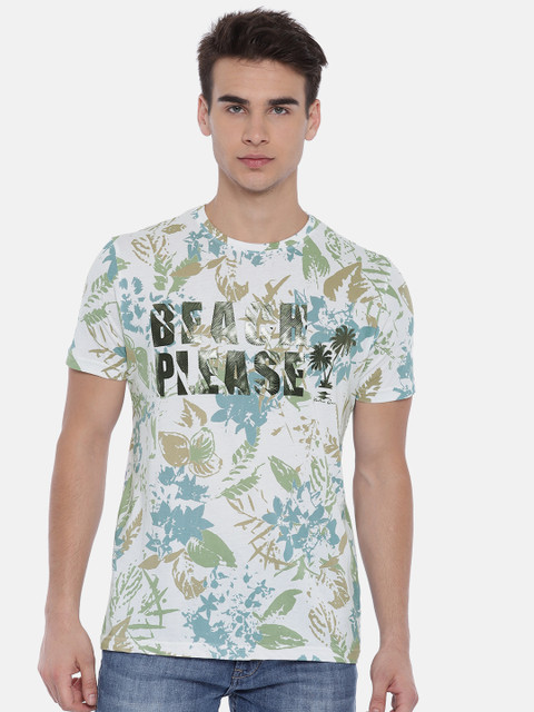 

Status Quo Men White Printed Round Neck T-shirt, Black