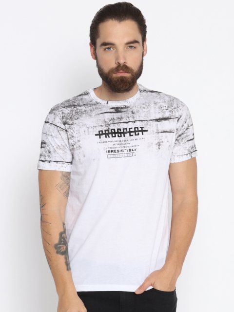 

Status Quo Men White Printed Round Neck T-shirt