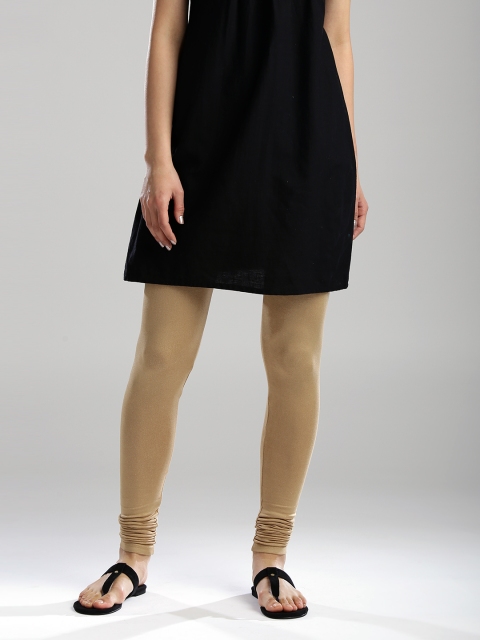 

W Beige Shimmer Churidar Leggings