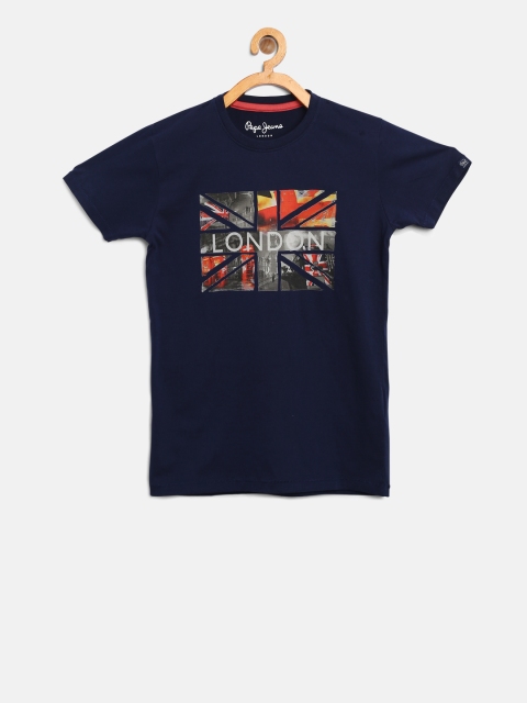 

Pepe Jeans Boys Navy Blue Printed Round Neck T-shirt