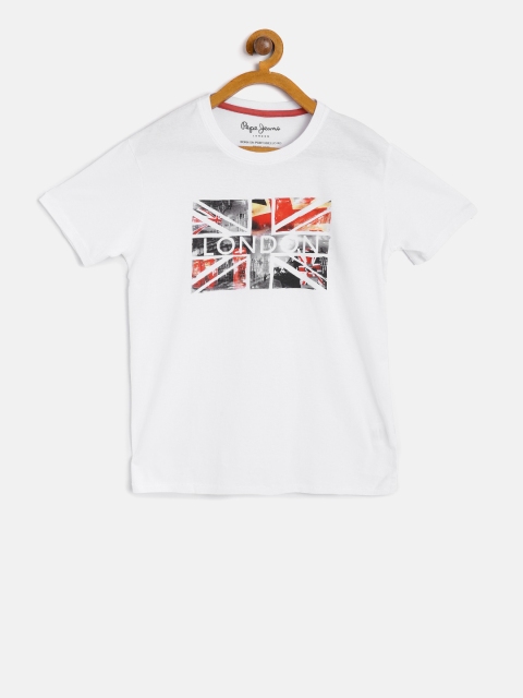 

Pepe Jeans Boys White Printed Round Neck T-shirt