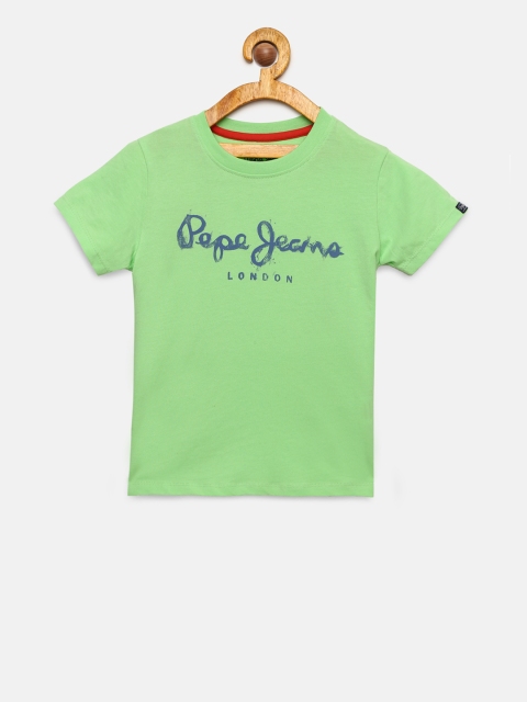 

Pepe Jeans Boys Green Printed Round Neck T-shirt