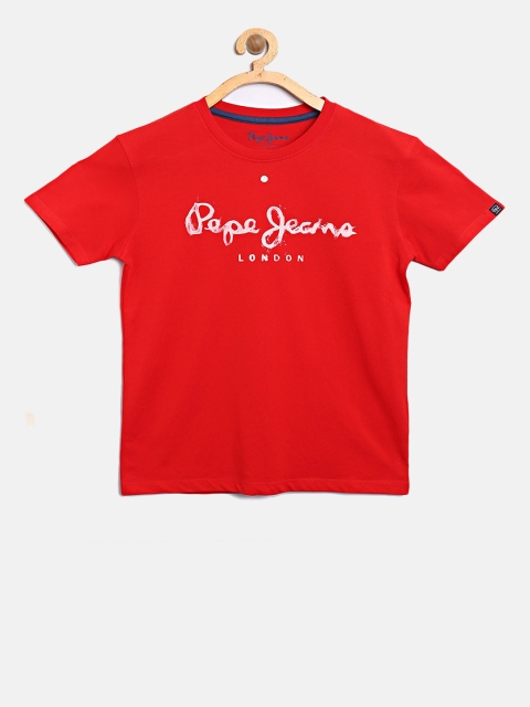 

Pepe Jeans Boys Red Print Detail Round Neck T-shirt