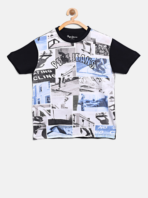 

Pepe Jeans Boys Off-White Printed Round Neck T-shirt