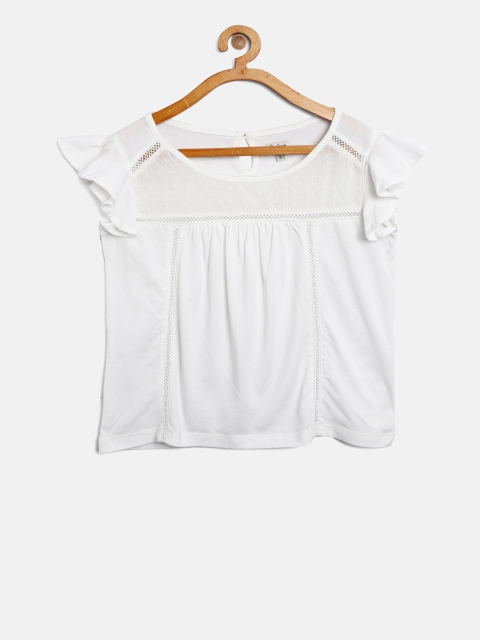 

Pepe Jeans Girls White Solid Pure Cotton Top