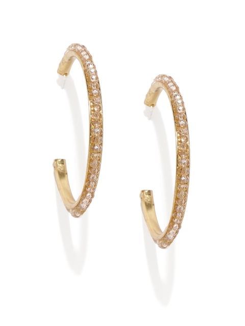 

Accessorize Gold-Toned & White Classic Hoop Earrings