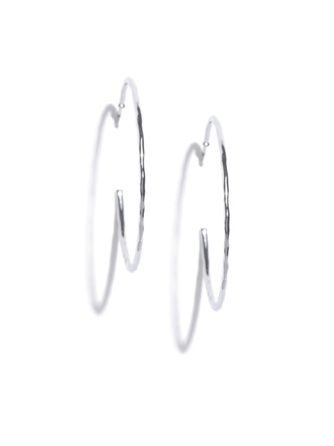 

Accessorize Silver-Toned Circular Half Hoop Earrings