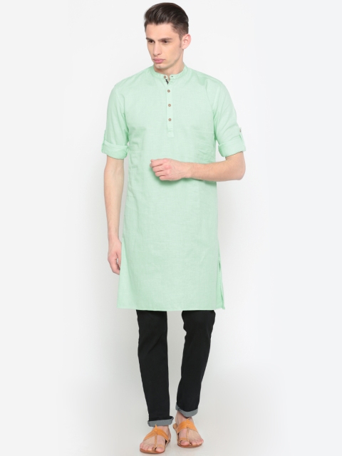 

British Club Men Green Slim Fit Straight Kurta
