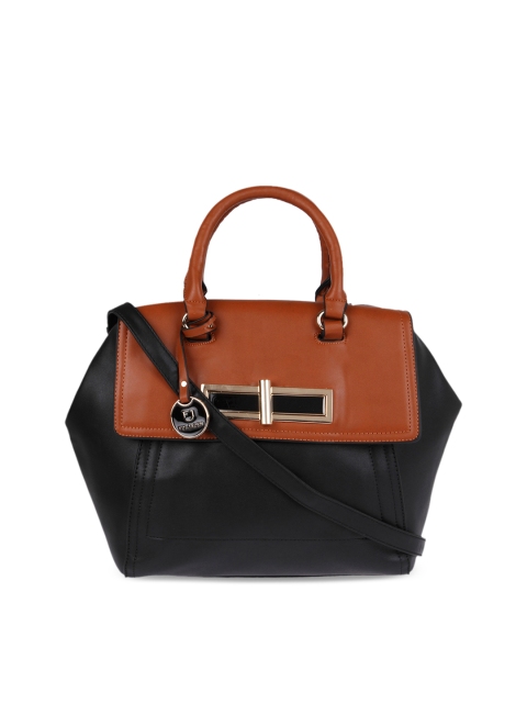 

FUR JADEN Tan & Black Solid Handheld Bag