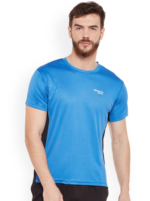 

Masch Sports Men Blue Solid Round Neck T-shirt