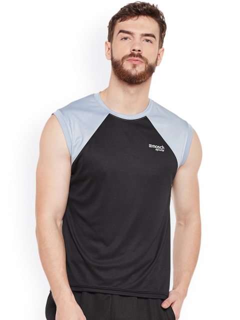 

Masch Sports Men Black Colourblocked Round Neck T-shirt