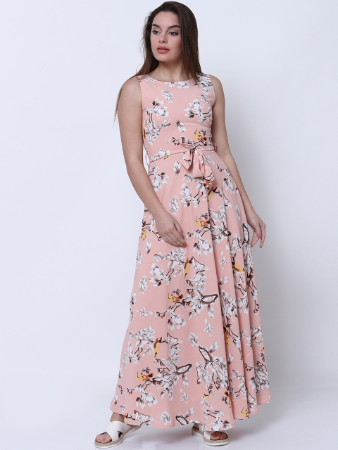 

Tokyo Talkies Women Pink Printed Maxi Dress